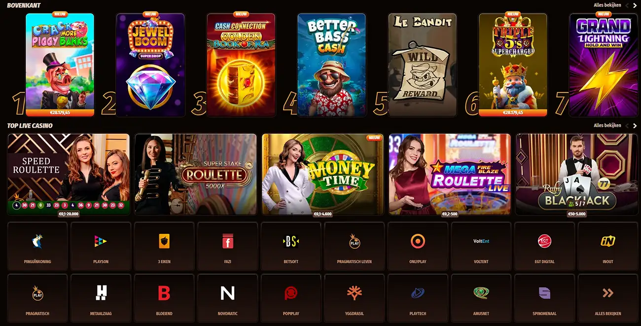 WestAce Casino Startpagina