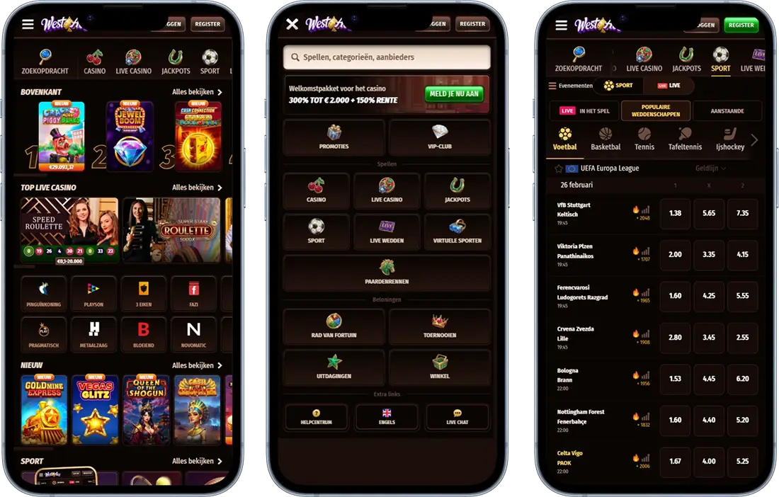 WestAce Casino op je telefoon