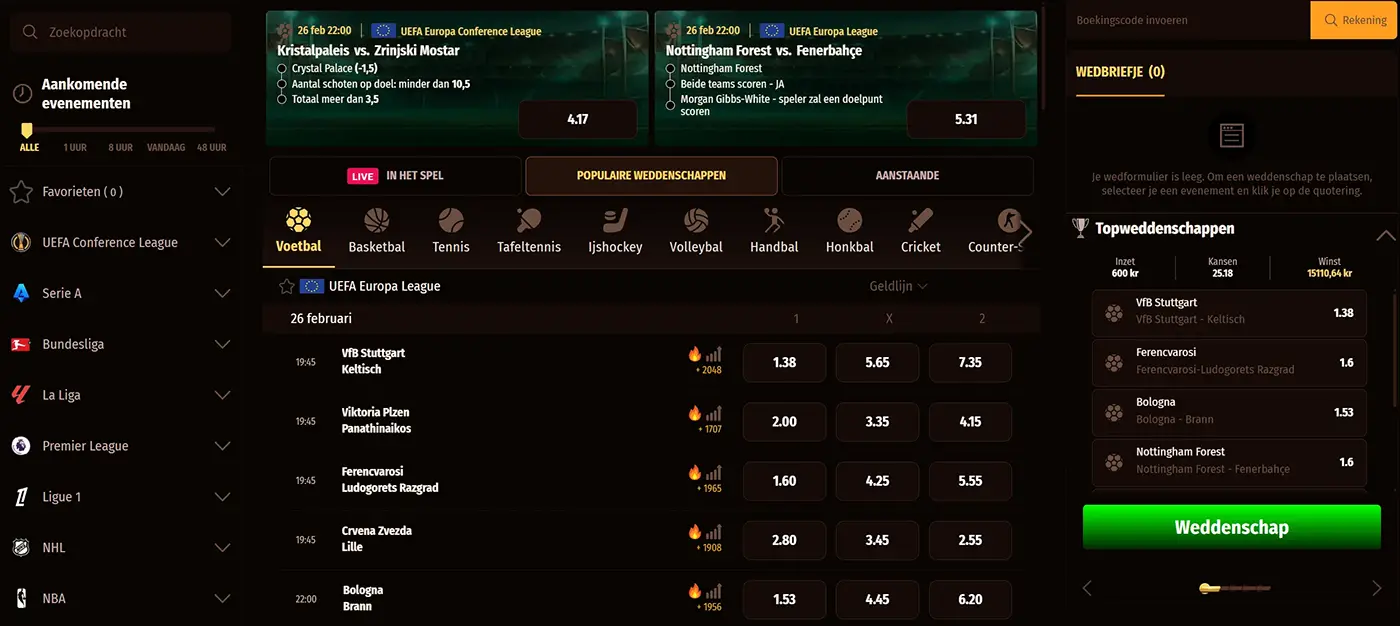 WestAce Casino Sportweddenschappen